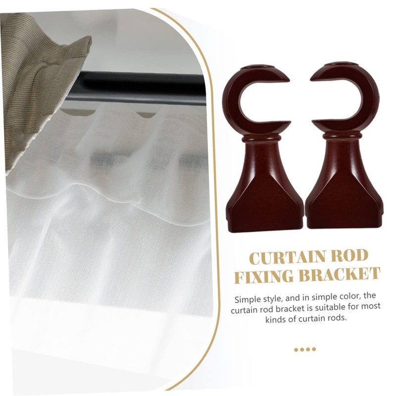 Ciieeo Wood Curtain Brackets 2pcs Curtain Rod Tray Wooden Track