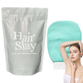 240g Hair Shaving P/owder,Instant Hair Remover,Body Hair Removal P/owder Kit,Hair Removal Cream,Hair Shaving Pow-der,Intimate Hair Removal Cream with Exfoliatings Glove,Natural Ingredients Painless