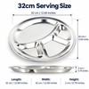 4-Grid Stainless Steel Serving Plate 32cm – Polished Divided Dinner