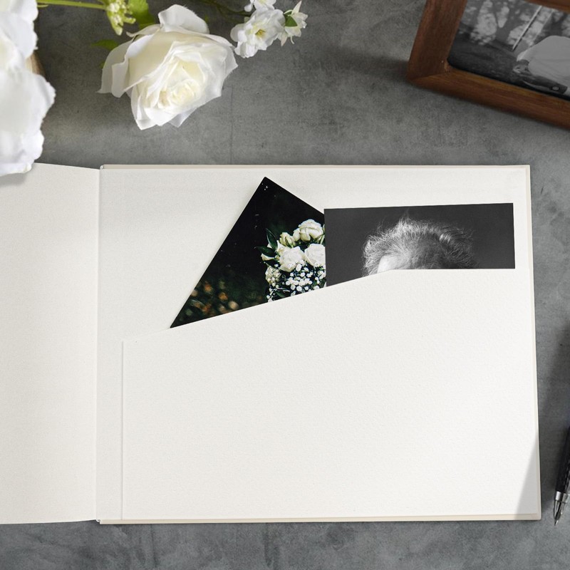 Funeral Guest Book for Celebration of Life Leather Memoria, Elegant