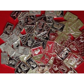 15 Solid Silver One Gram .999 pure Silver Collectable Art Bars with random designs in a jewelry pouch