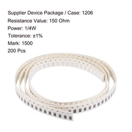 uxcell Surface Mounted Devices Chip Resistor, 150 Ohm 1/4W 1206 Fixed Resistors, 1% Tolerance for DIY Electronics and Experiments 200pcs