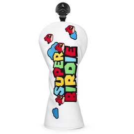 Golf Club Head Covers, Super Birdie Design Golf Driver Covers, Fairway Wood and Hybrid Head Covers with Interchangeable Tags, Premium PU Leather Golf Club Covers(Hybrid)