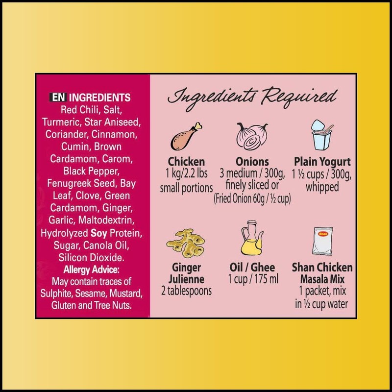 Shan - Chicken Masala Seasoning Mix (50g) - Seasoning Packets