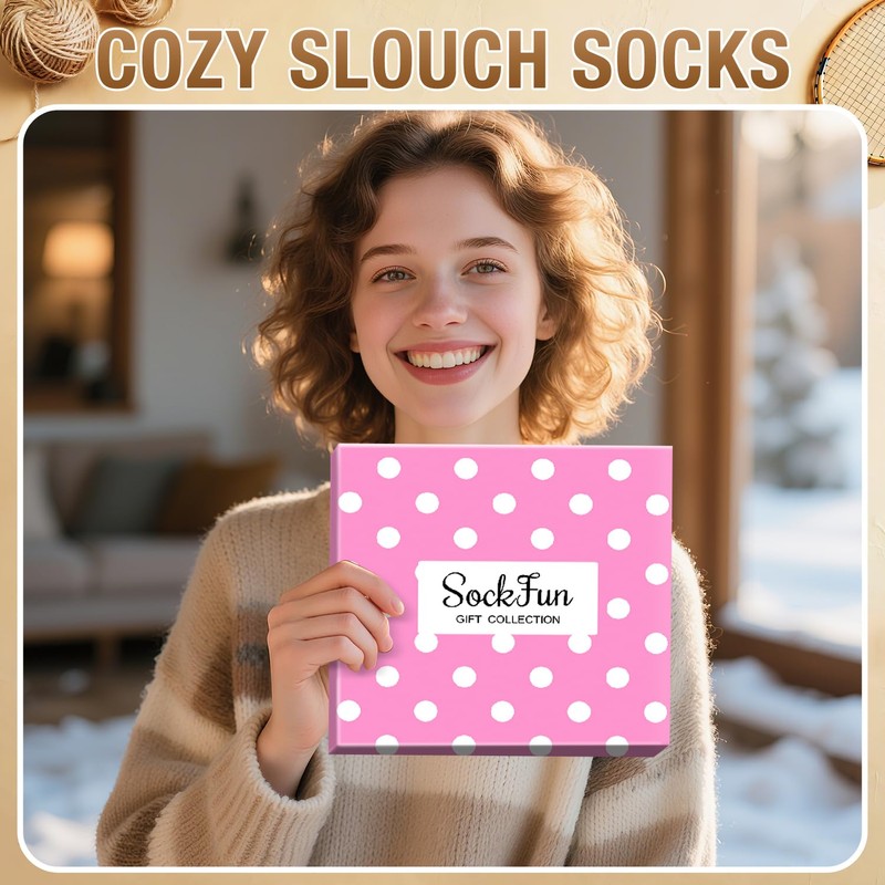 Slouch Gifts for Women - Slouchy Scrunch Scrunchy Socks, Pink