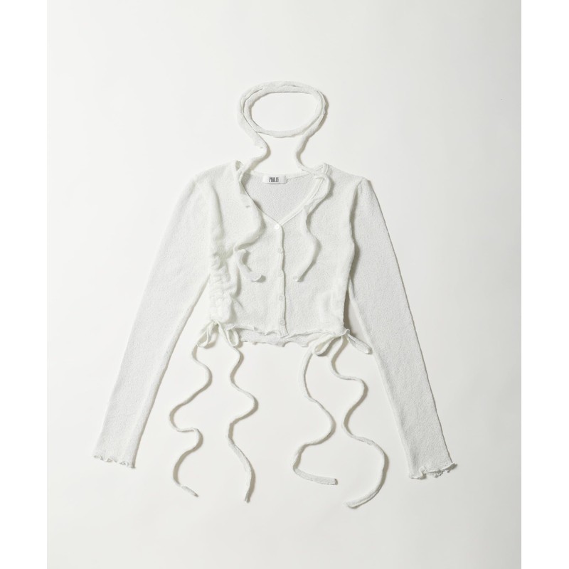 [ウィゴー] カーディガン PHILLY チョーカー セット ドロスト カーデ レディース F ホワイト