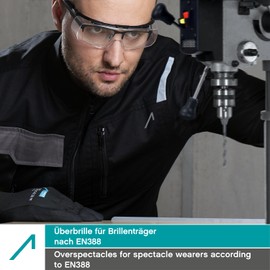 ACE Evo OTG Work Glasses for Glasses Wearers - Over Safety Glasses for Construction, Crafts & Industry - EN 166 - Black - Pack of 1