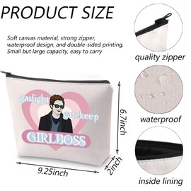 TGBJE Feminist Cosmetic Bag Boss Lady Gift Gaslight Gatekeep Girlboss Makeup Pouch Vampire Movie Inspired Gift Edward's Fans Gift (Girlboss bag)