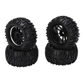 Slash Tires, 82mm RC Rubber Tires, 4pcs High Strength RC Wheel Rims Rubber Tires Strong Cushioning RC Tires with Gasket for 1/14 Off Road Vehicle for Wltoys 144001