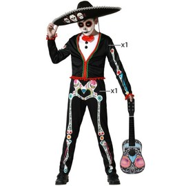 Atosa Mexican Mariachi Skeleton Costume Child 10 to 12 Years