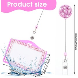 Fashion 3PCS Pack Blingbling ID Badge Holder,Exclusive Crystal Work ID Name Card Holder,Rhinestone Retractable Badge Reel Clip for Women(Rainbow,Yellow,Purple)