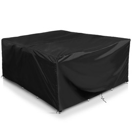 Comlax FIELD Patio Furniture Covers, Outdoor Furniture Covers Waterproof, Patio Table Cover Windproof, Outdoor Sofa Sectional Cover General Purpose, 79"x79"x30" Black