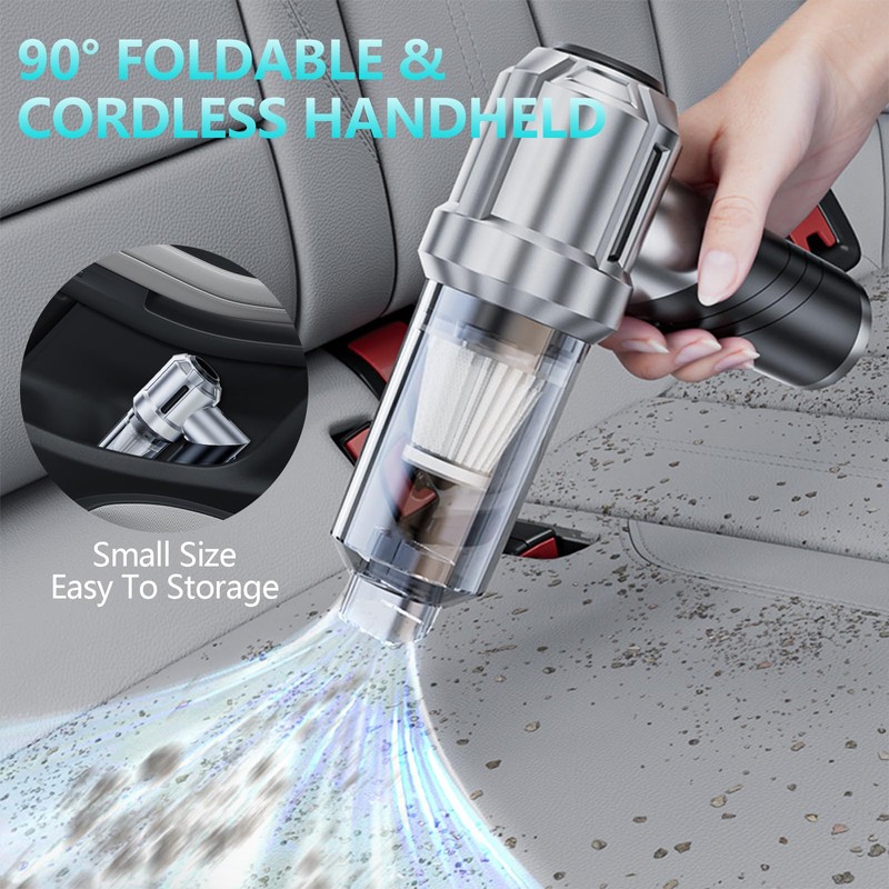 houscly Car Vacuum Portable Cordless Foldable 20000PA High Power Mini