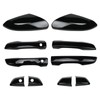 Anlseiod Side Mirror Cover Cap + Door Handle Covers Kit