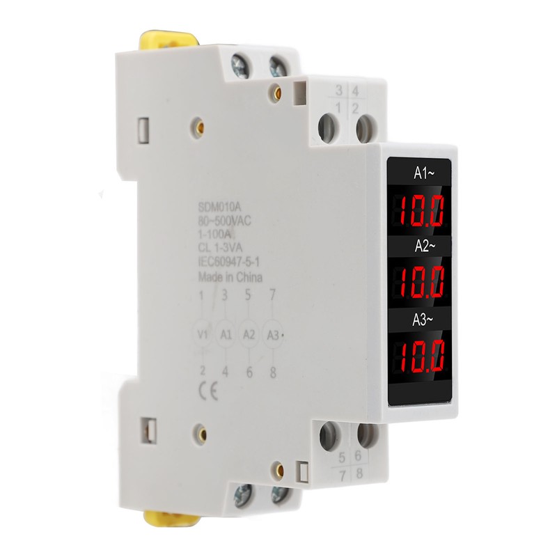 3 Phase DIN Rail Ammeter LED Digital Display High Accuracy