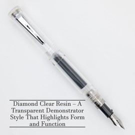 Monteverde MVP Fountain Pen Diamond Clear - Flex Nib - Compact & Versatile Mini Pocket Pen - JoWo German-Made Nib - Cartridge & Eyedropper Fill