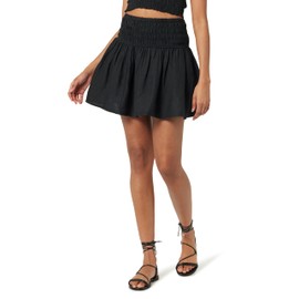 The Drop Women's Rosalia Smocked Waist Mini Skirt, Black, M