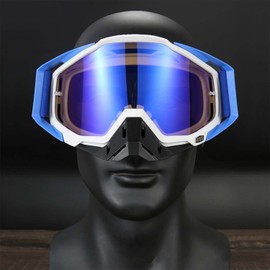 DHAEYE Motocross Goggle Lens for Bike Climbing Flexible Dustproof Windproof Shock Resistant Wide View UV Protection Anti-Fog Anti-slip Compatible with Glasses Sunglasses Helmet Compatible Portable