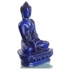 BUDDHAFIGUREN Buddha-Statue Medizinbuddha Blau aus Resin (Gießharz) 13 cm Sitzend