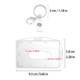 Pack of 6 ID Cases with Key Ring, Transparent Card Case, Badge Holder Cards for ID Holder, ID Sleeves, Credit Card Case (6 Pieces Keyring)