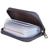 Easyoulife Genuine Leather Credit Card Holder Zipper Wallet With 26