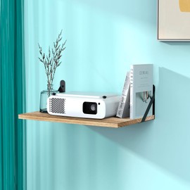 DAWASAPAT Projector Shelf, Projector Wall Mount Floating Shelf,15.7" x 9.8" Deep Shelves with Large Storage for Living Room, Kitchen, Office, Bathroom, Bedroom Router Shelf with Cable Ties-Oak 2pcs