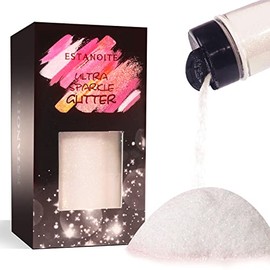 Iridescent Ultra Fine Glitter Powder 60g/2.12Oz Resin Glitter PET Epoxy Glitter for Crafts Jewelry Slime Cosmetic Glitter for Nail Face Body Hair (Rainbow White)