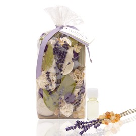 ANDALUCA Amber Lavender Potpourri | Large 20 oz Bag + Fragrance Vial | Scents of Crushed Lavender, Crystal Amber, White Eucalyptus, Sheer Musk and Sage