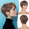 FESHFEN Pixie Cut Wigs, Synthetic Short Pixie Haircut Wig with