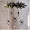 4 Pcs Large Black Halloween Spider Beaded Hanging Ornaments