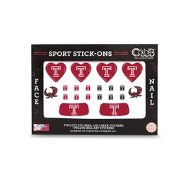 Temple Owls Face and Nail Tattoos-Color Club College Sport Stick On's