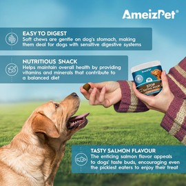 AmeizPet No Poo Treats for Dogs Stop Stool Eating Dog, Coprophagia Deterrent For Dogs, Stop Eating Poop Deterrent, Digestive Enzymes, 30 Soft Dog Treats, 67.5g (2.3 Oz)