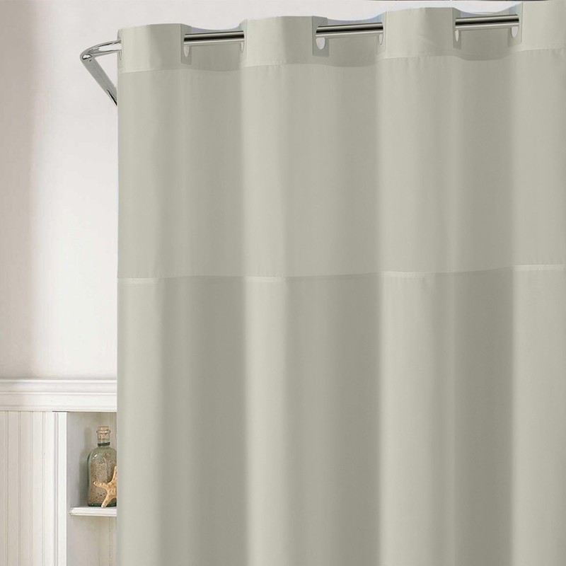 Hookless It's A Snap! Plainweave Shower Curtain, 3-in-1 Shower Curtain