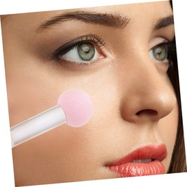 CAXUSD 5pcs Round Makeup Sponge Puff for Women Soft Mushroom Head Cosmetic Applicator for Foundation and Concealer Daily and Professional Use Pink White Handle