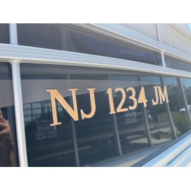 LimitlessParts 3D Boat Registration Numbers and Letters for Bennington – Raised OEM Style Emblems – 3" Marine Adhesive Decals (Both Sides)