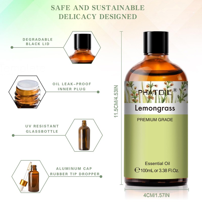 PHATOIL Aroma Oil Lemongrass Essential Oil 100ml Lemongrass Essential Oil
