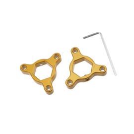 Partuto 17mm Gold Tone Aluminum Alloy Racing Motorcycle Rider CNC Fork Preload Adjusters for Most Motorcycle - Pack of 2 Replacement