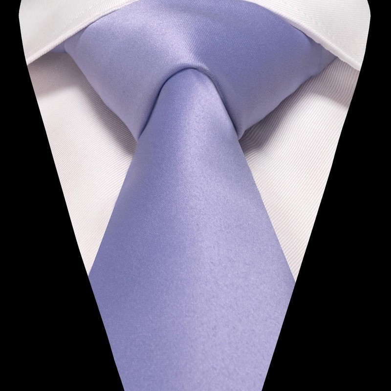 RBOCOTT Lavender Tie Necktie and Pocket Square with Lapel Pin