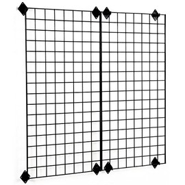 FixtureDisplays 24" x 48" Wall Mounted Gridwall Panels, Set of 2 - Black 19353 19353