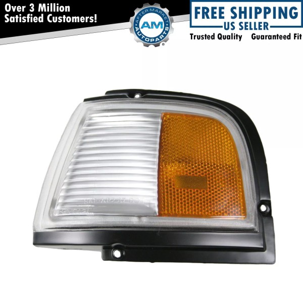 AM Autoparts Turn Signal Light w/ Black Trim Left Driver
