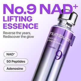 numbuzin No.9 NAD+ BIO Lifting Serum for Glow, Firming & Wrinkles, Peptide Facial Serum for Sagging Skin, Fine Lines & Elasticity, Hydrating & Tightening Formula, Korean Skincare 1.69 fl oz