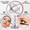 Hanjue Makeup Mirror, 360 Degree Swivel Vanity Mirror, Crystal Cosmetic