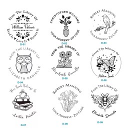 Trodat Custom Self Ink open book Rubber Stamp-From The Library of -Return Address Stamp