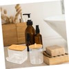 LABRIMP Cotton Swab Containers Bamboo Lid Box Storage Case for