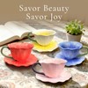 ONEUSTAR Ceramic Flower Shaped Tea Cup and Saucer Set, Yellow,