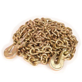 Aain 2 Pack Grade 80 Binder Heavy Duty Chain with G70 Clevis Hooks Transport Chains 10 Foot 5/16 Inch Trailer Safety Chains WLL 4,900 lbs for Pulling & Towing Logging Chain Set