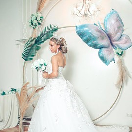 4D 39'' Giant Butterfly Balloons Fairy Tale Butterfly Party Supplies, 4 Pack Gradient Blue Pink Metallic Butterfly Mylar Foil Balloons For Wedding Anniversary Birthday Party Baby Shower Decorations