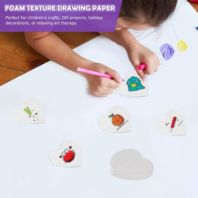 Magic Puffy Paint Foam Texture Paper – 12 Heart-Shaped 3D