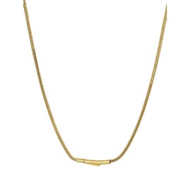 FOCALOOK Long Gold Chain for Women Men 30inch 2mm Gold Plated Stainless Steel Snake Chain Herringbone Necklace
