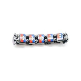 Country Metal Flag Beads Bracelets (Haiti)